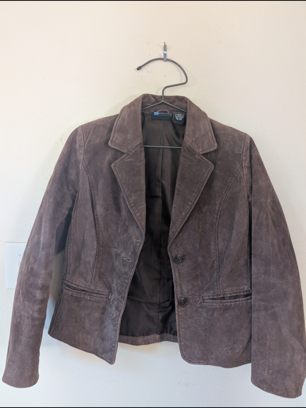 Relativity Brown Suede Women's Blazer - Tailored Two-Button Jacket